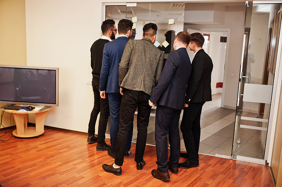 Multiracial young creative people in modern office
